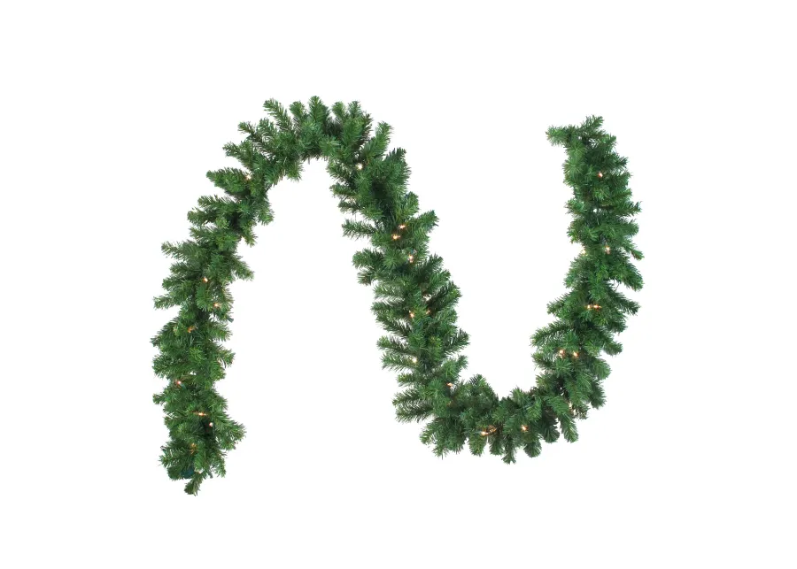 9' x 10" Pre-Lit Oak Creek Pine Artificial Christmas Garland - Clear Lights