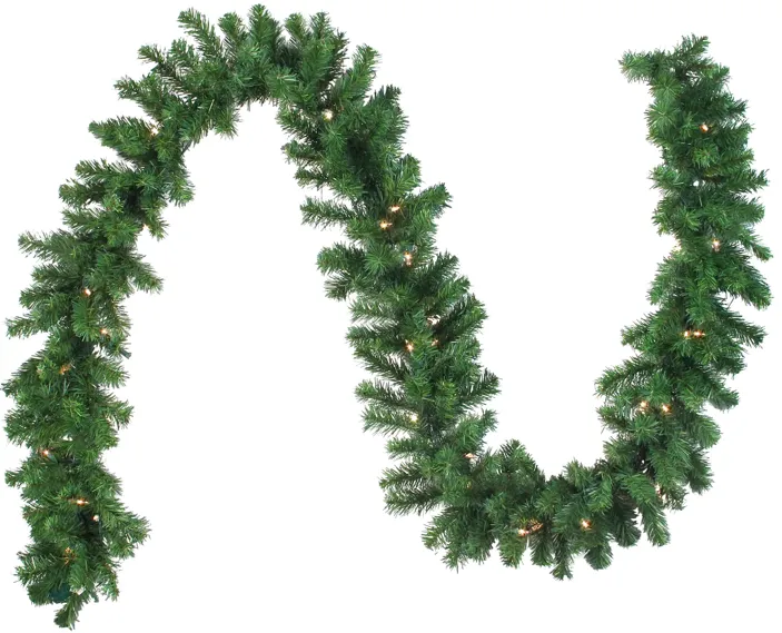 9' x 10" Pre-Lit Oak Creek Pine Artificial Christmas Garland - Clear Lights