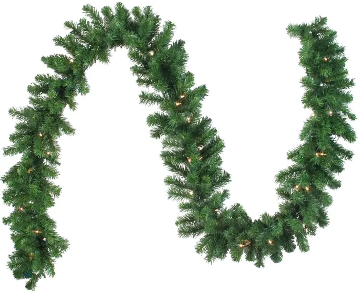 9' x 10" Pre-Lit Oak Creek Pine Artificial Christmas Garland - Clear Lights