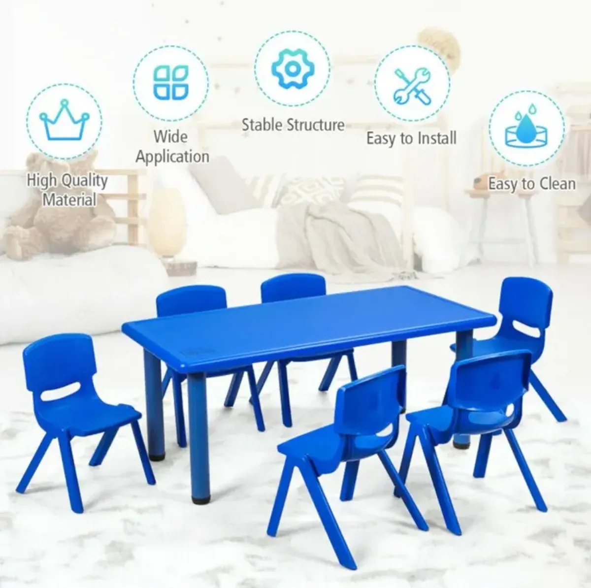 Hivvago 6-pack Kids Plastic Stackable Classroom Chaira