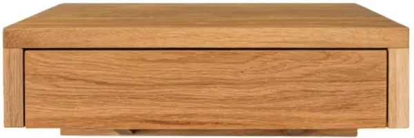 Unfinished Solid Oak Floating Hardwood Nightstand with a Drawer - Bedside Table for Bedroom