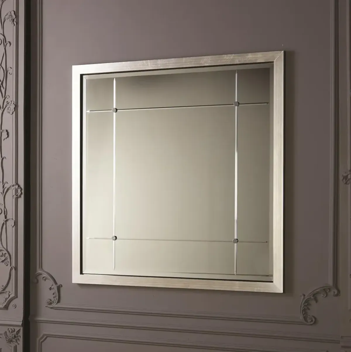 Beaumont Square Mirror- Silver