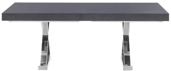 Meridian Furniture Excel Grey Oak Veneer Lacquer Extendable Dining Table