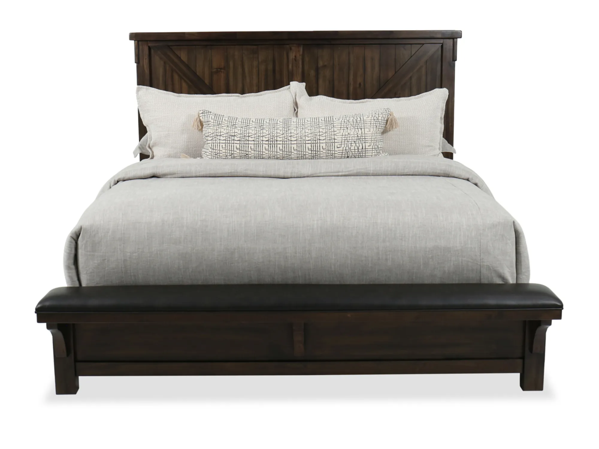 Lakeleigh Queen Panel Bed with Upholstered Bench