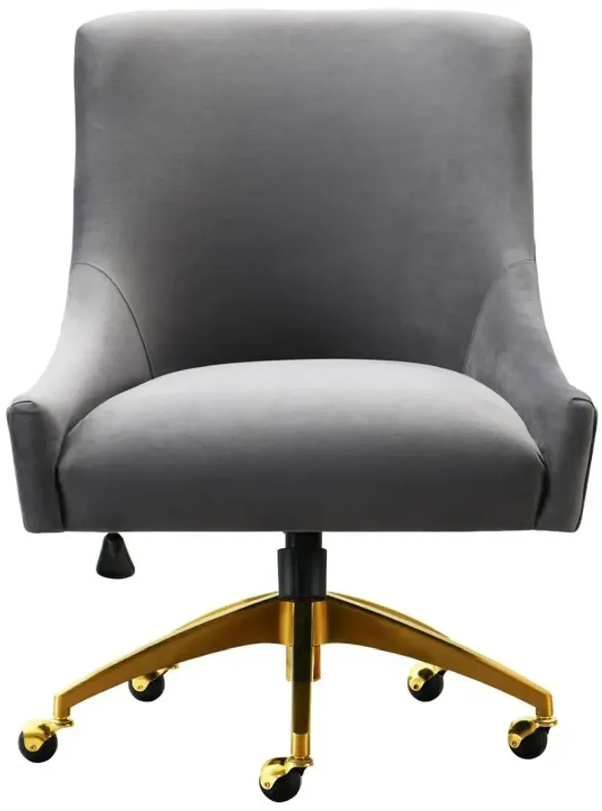 Belen Kox Opulent Grey Velvet Swivel Office Chair, Belen Kox