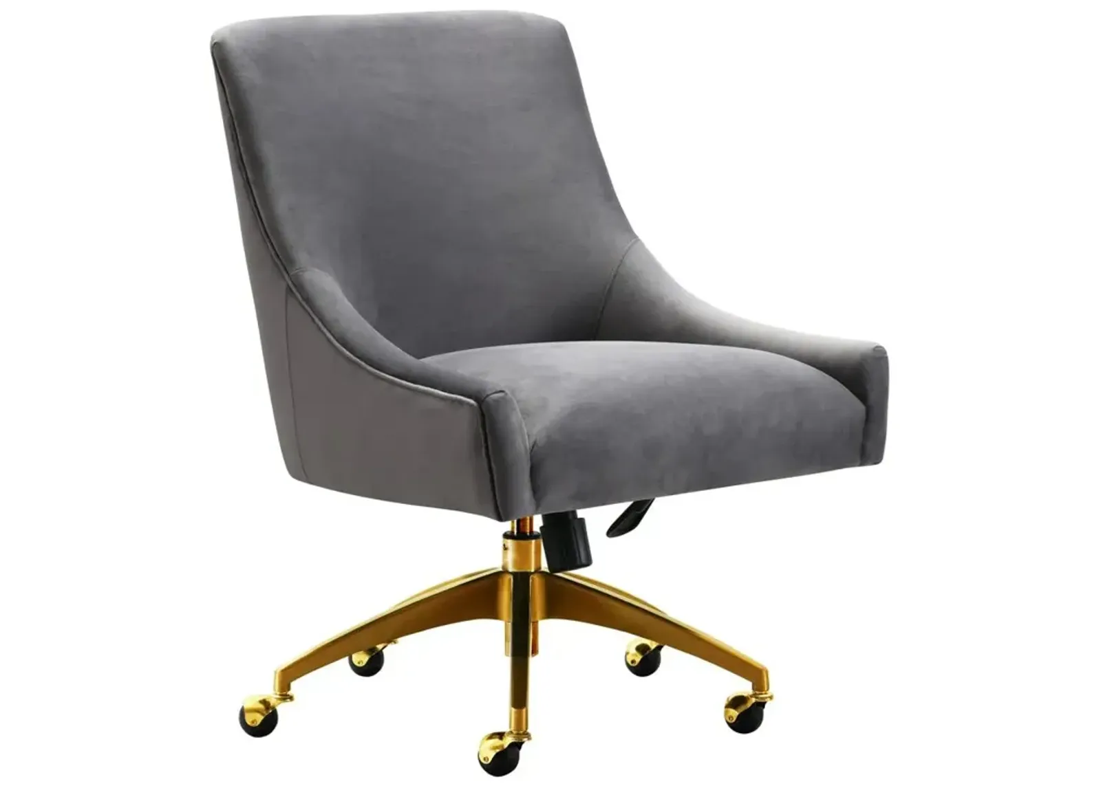 Belen Kox Opulent Grey Velvet Swivel Office Chair, Belen Kox