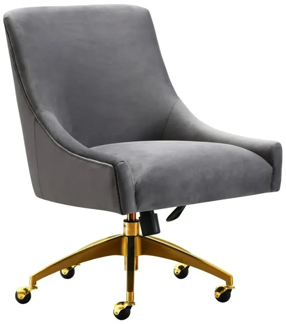 Belen Kox Opulent Grey Velvet Swivel Office Chair, Belen Kox