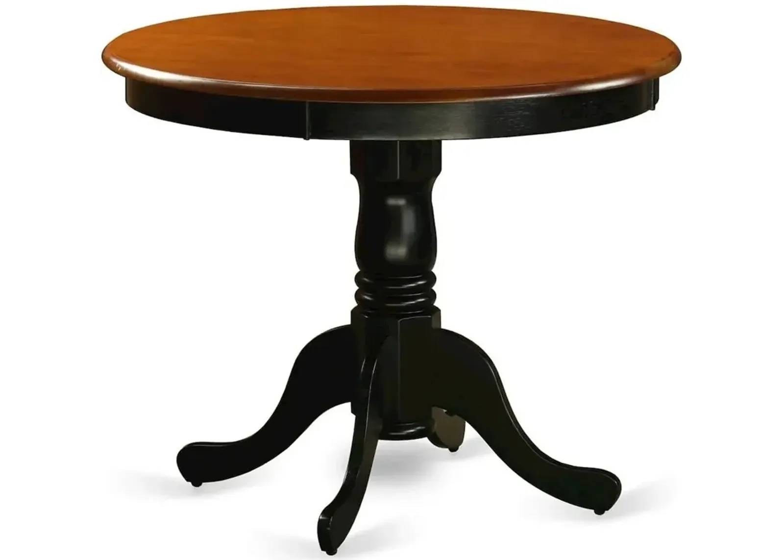 East West Furniture Antique Table 36 Round with Black and Cherry Finish