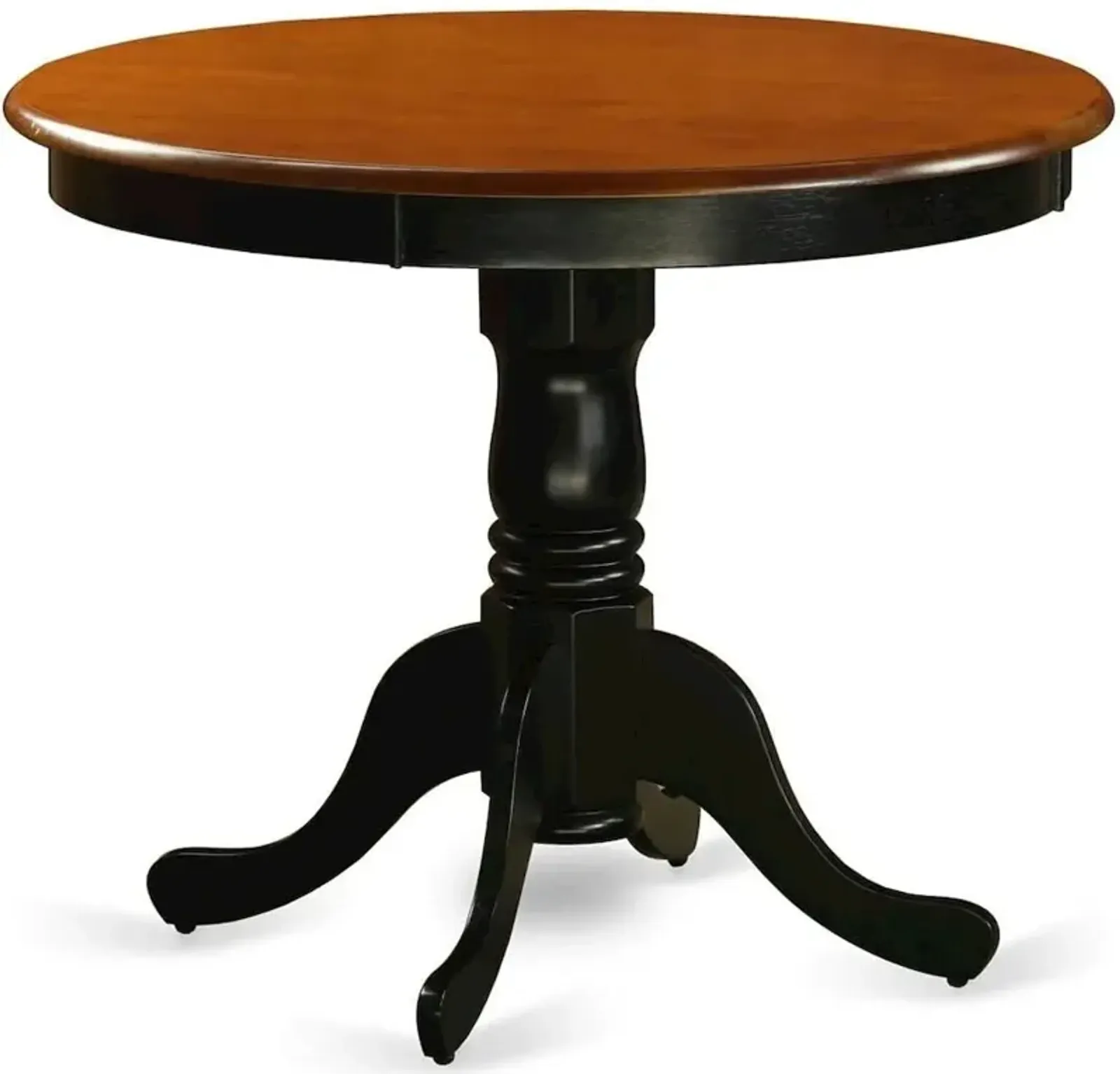 East West Furniture Antique Table 36 Round with Black and Cherry Finish