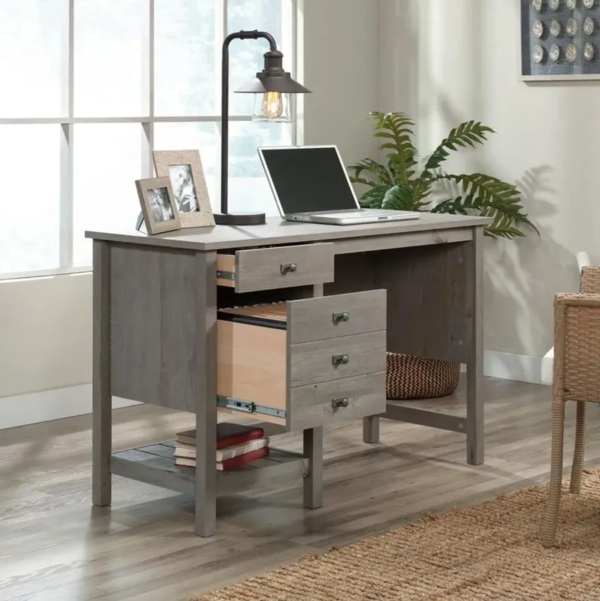 Sauder Cottage Road Single Ped Desk Mo