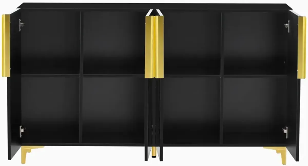 Merax Glossy Finish Light Luxury Storage Cabinet