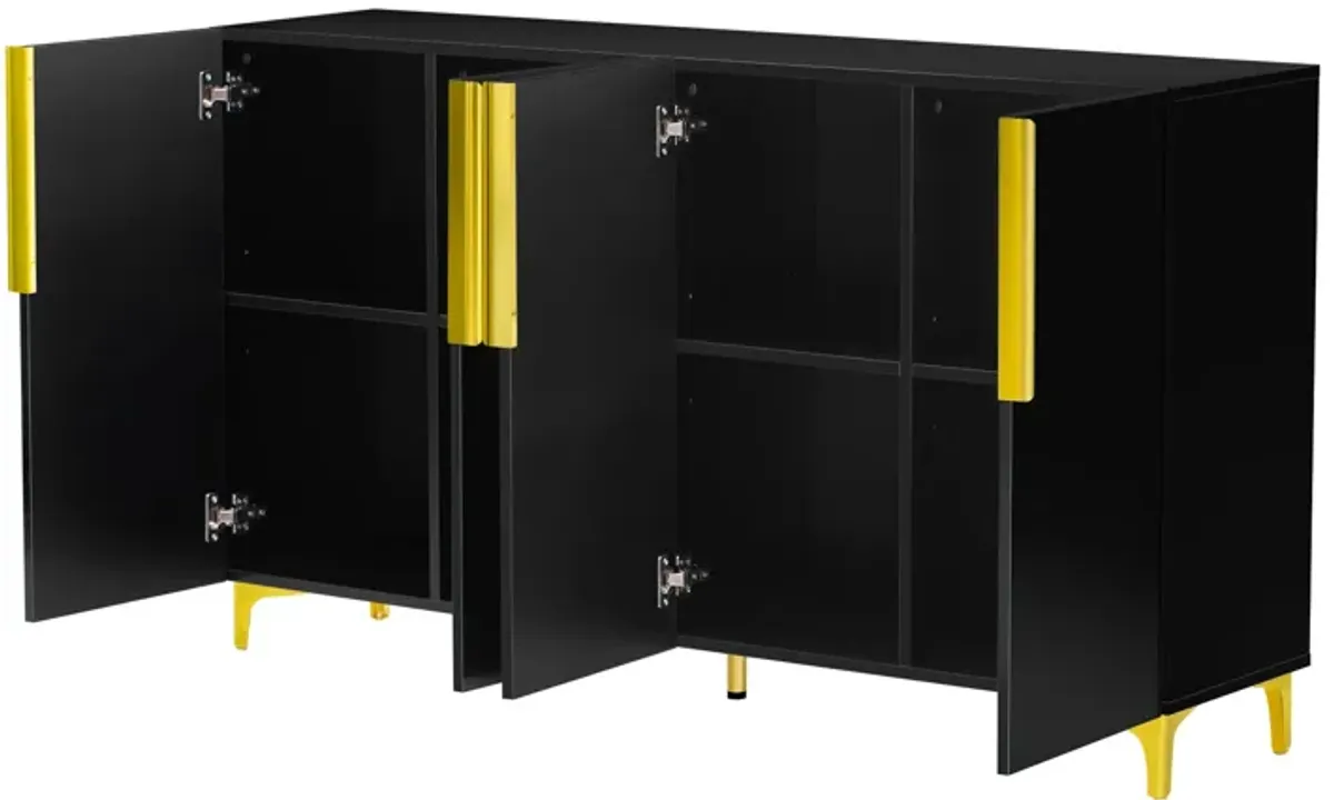 Merax Glossy Finish Light Luxury Storage Cabinet