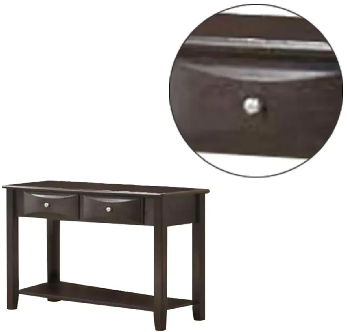 Wooden Console Table with 2 Spacious Drawers, Brown-Benzara