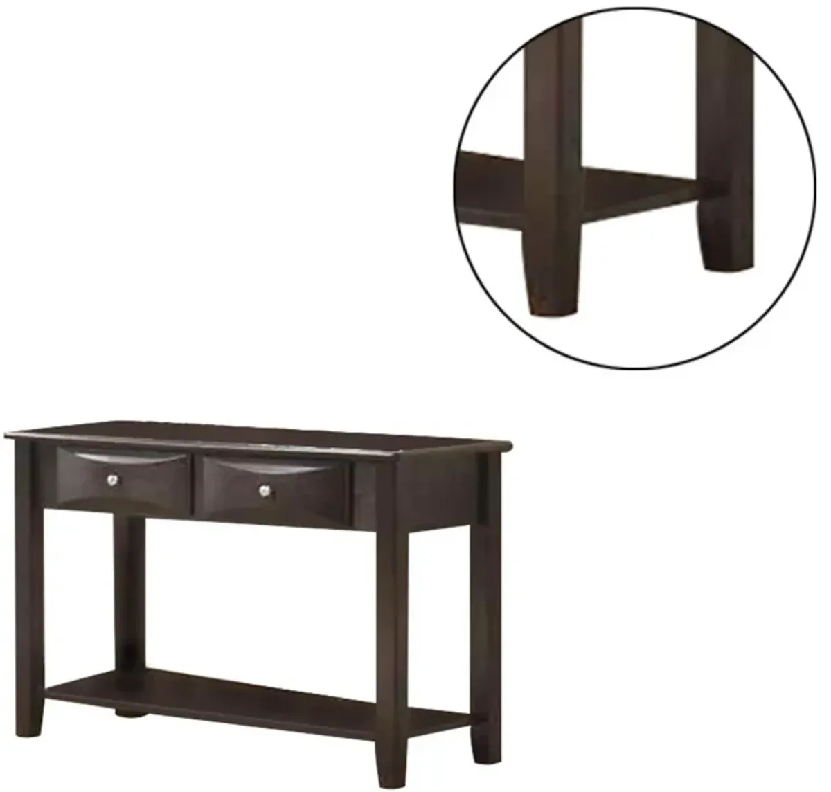 Wooden Console Table with 2 Spacious Drawers, Brown-Benzara