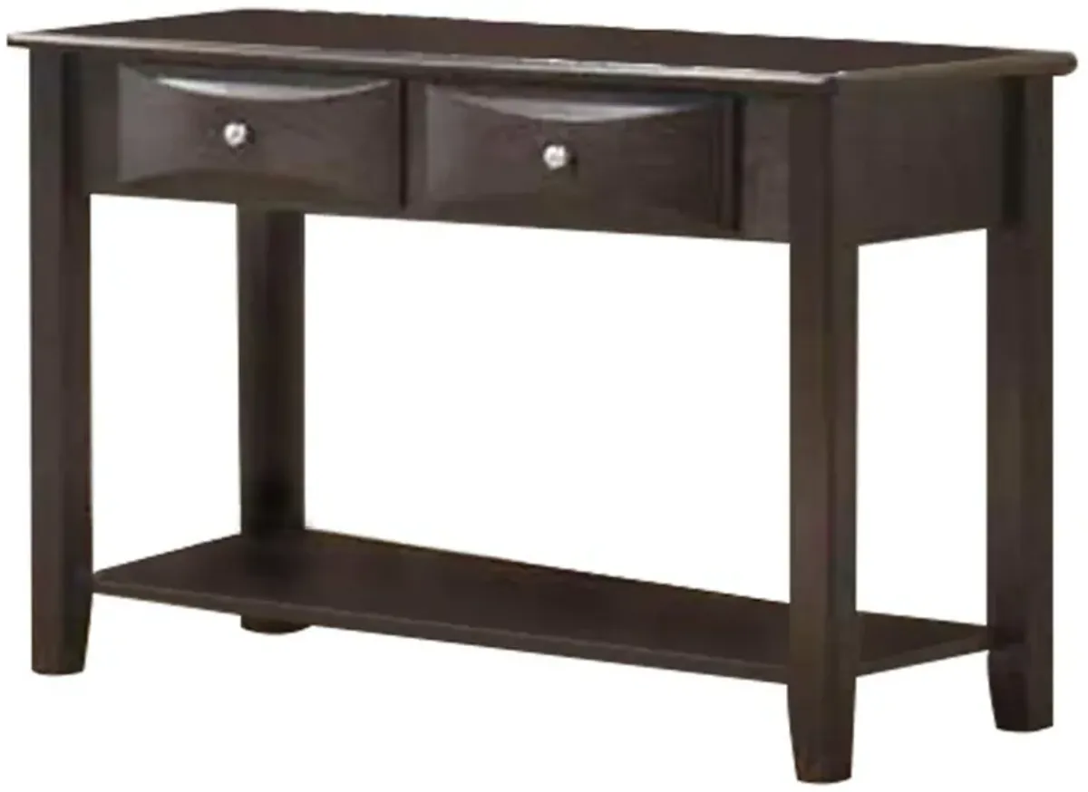 Wooden Console Table with 2 Spacious Drawers, Brown-Benzara