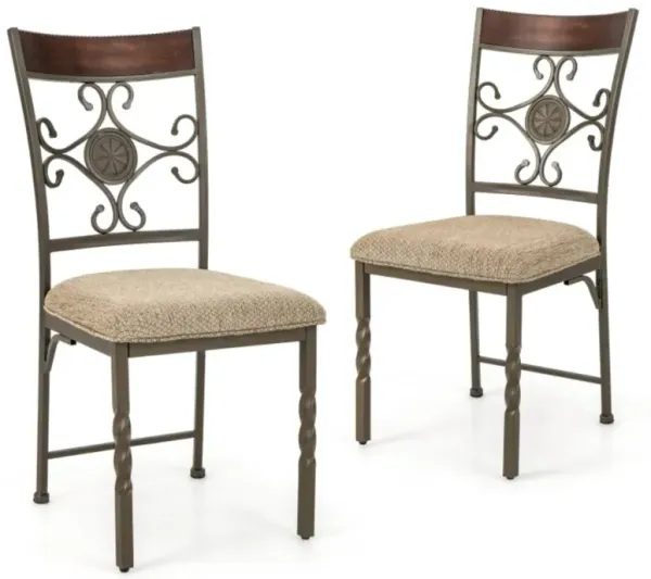 Hivvago Set of 2 Dining Room Chairs Armless Kitchen Chairs Set with Seat Cushion
