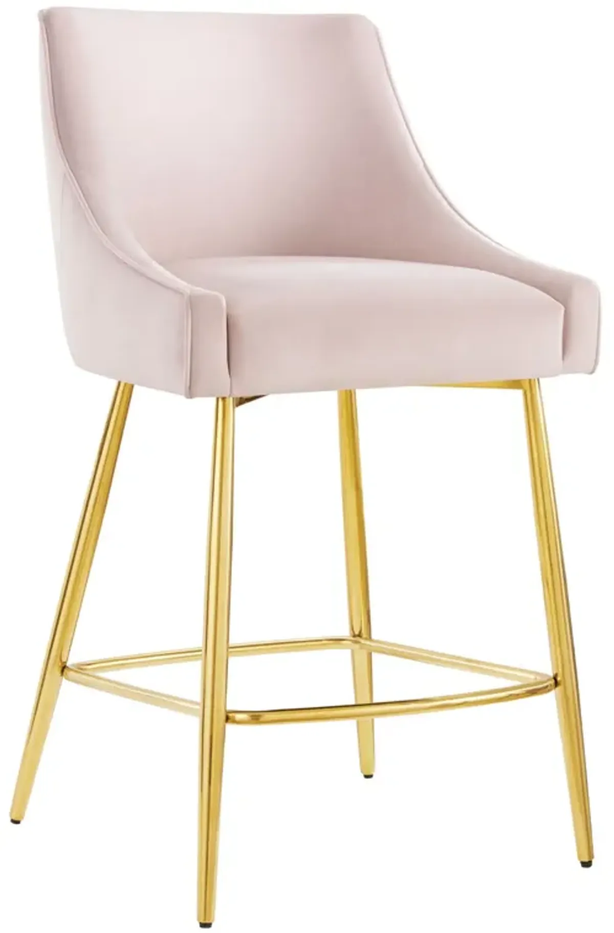 "Chic Retro Modern Velvet Counter Stool with Gold Legs - Discern"