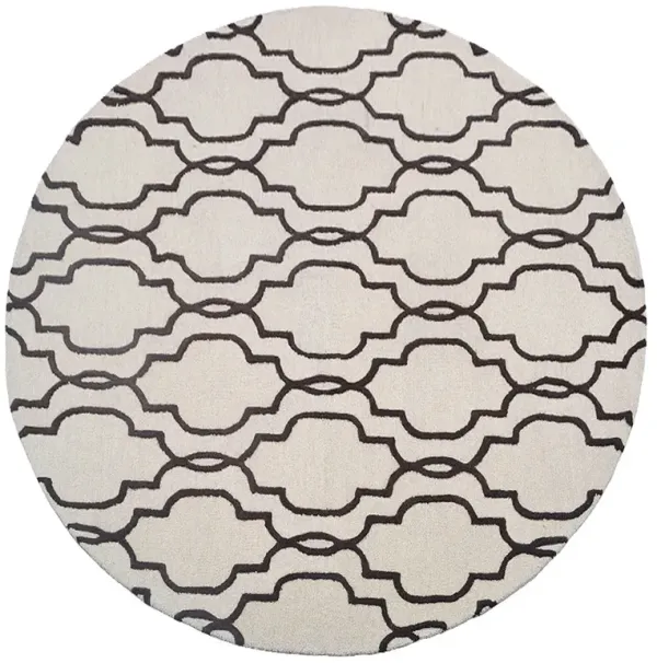 RUGSOTIC CARPETS HAND TUFTED WOOL ECO-FRIENDLY AREA RUGS  - 8'x8', Round Shape, Beige & Brown, Geometric Modern Design, High Pile Thick Handmade Area Rugs for Living Room, Bed Room (K09014)