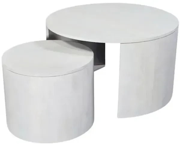 Carolina Chair & Table Sable 30 Round Nesting Coffee Table - Whitewash