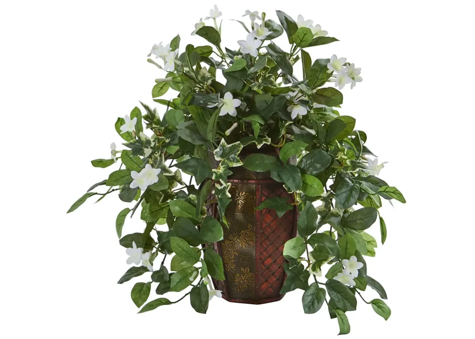 HomPlanti Stephanotis and Ivy Artificial Plant in Decorative Planter