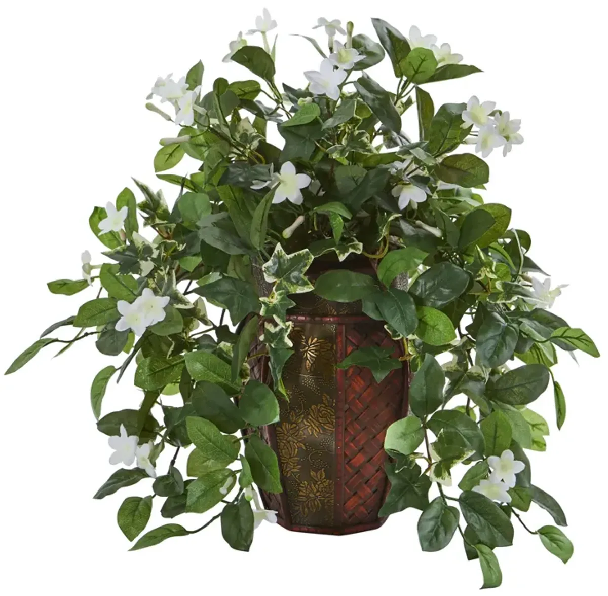 HomPlanti Stephanotis and Ivy Artificial Plant in Decorative Planter