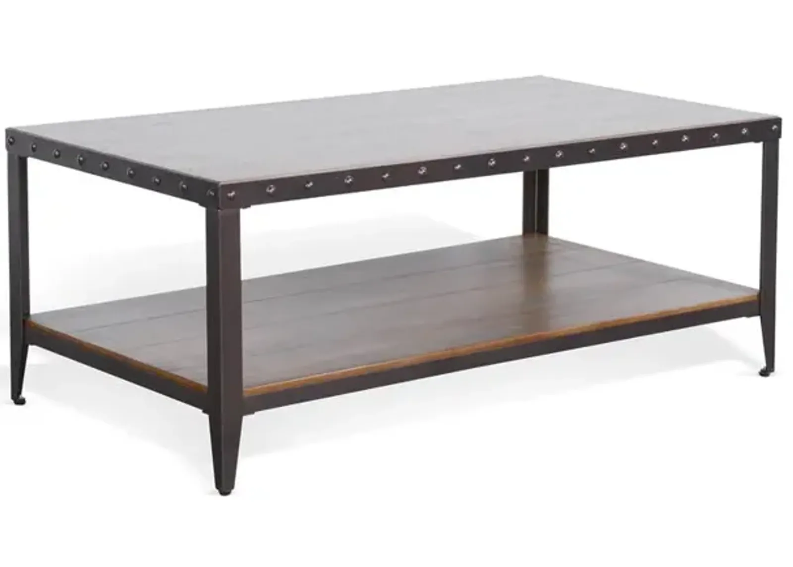 Sunny Designs San Diego Metal & Solid Wood Coffee Table in Brown