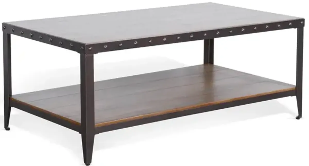 Sunny Designs San Diego Metal & Solid Wood Coffee Table in Brown