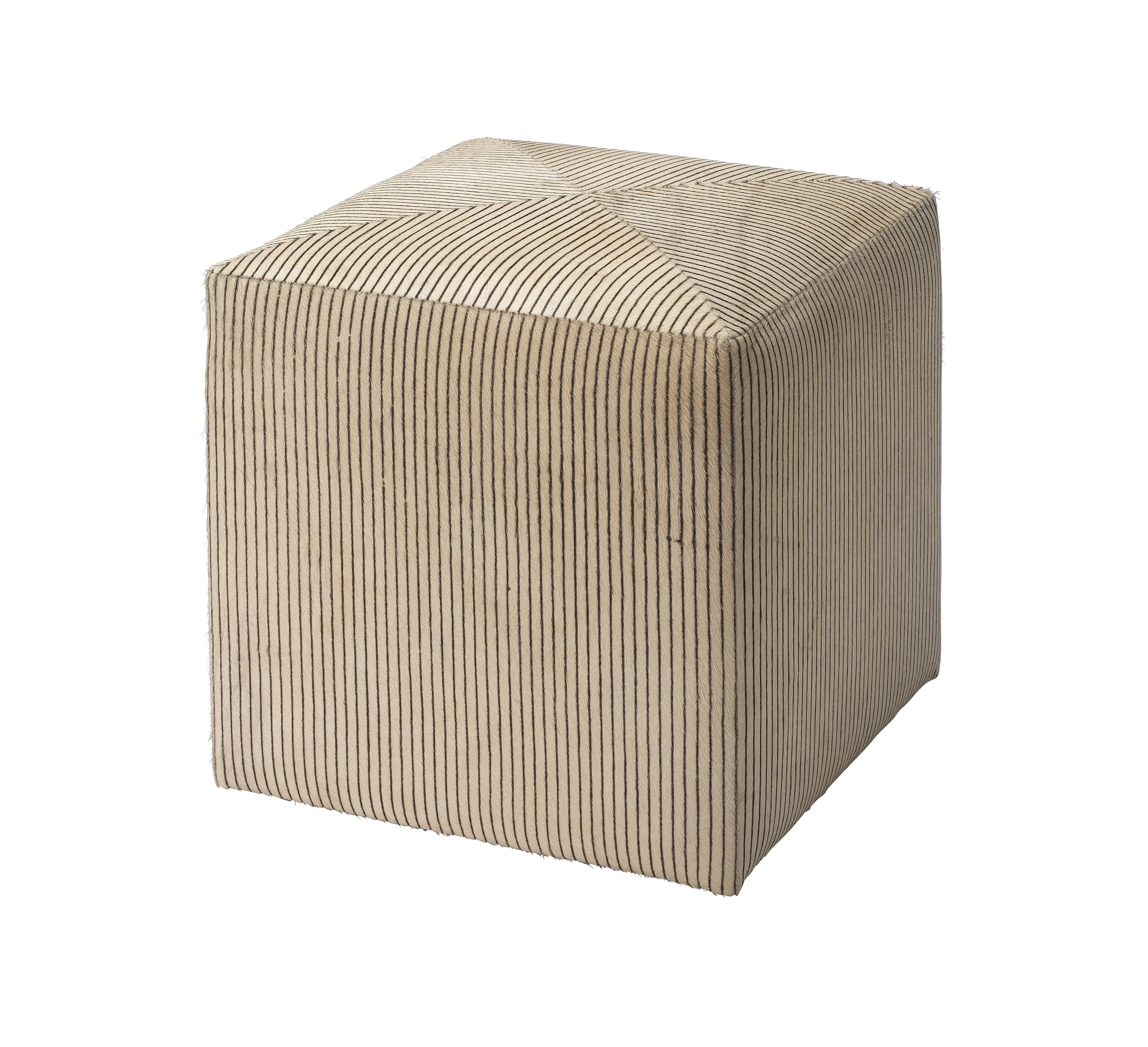 Pinstripe Hide Small Ottoman