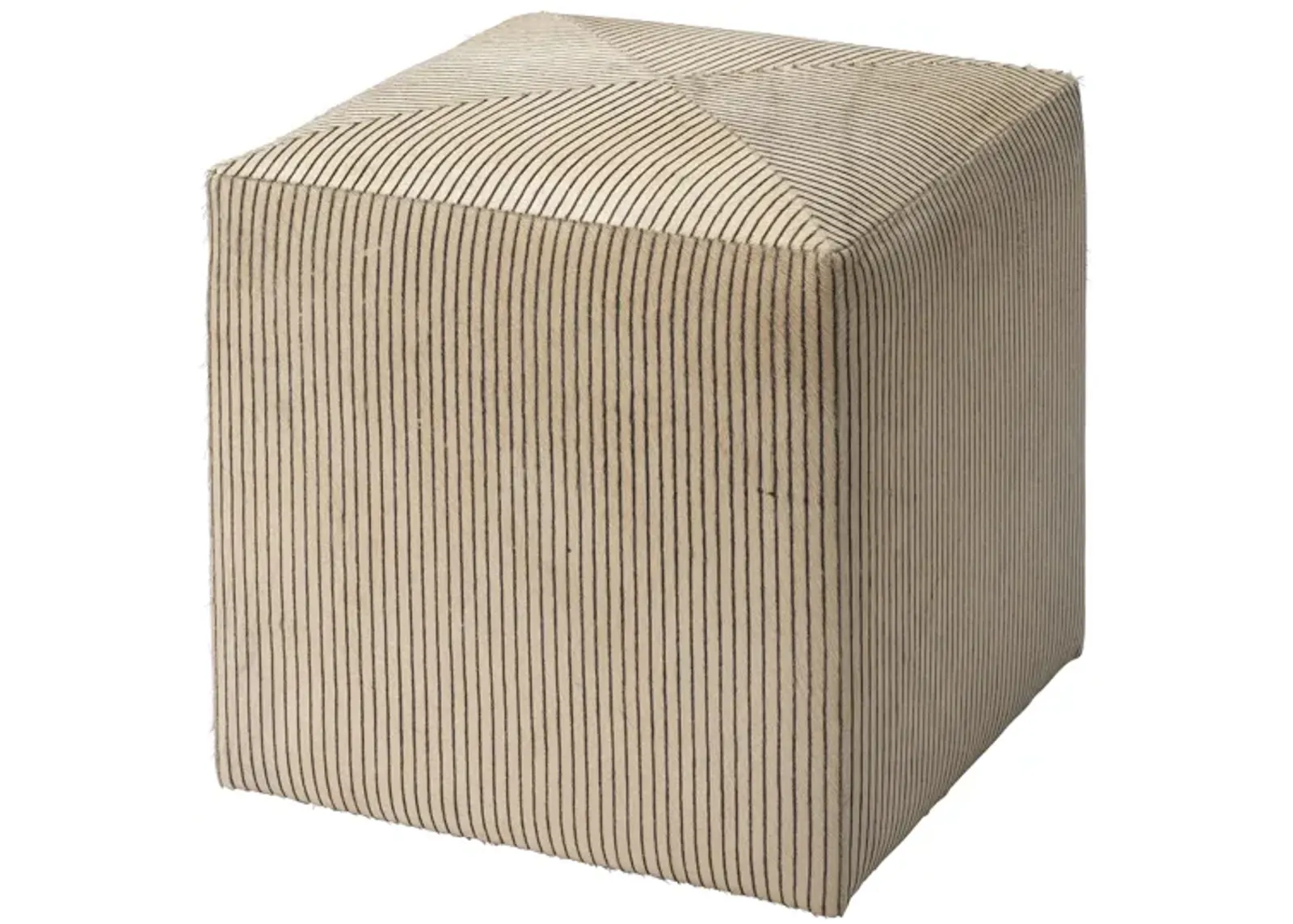 Pinstripe Hide Small Ottoman