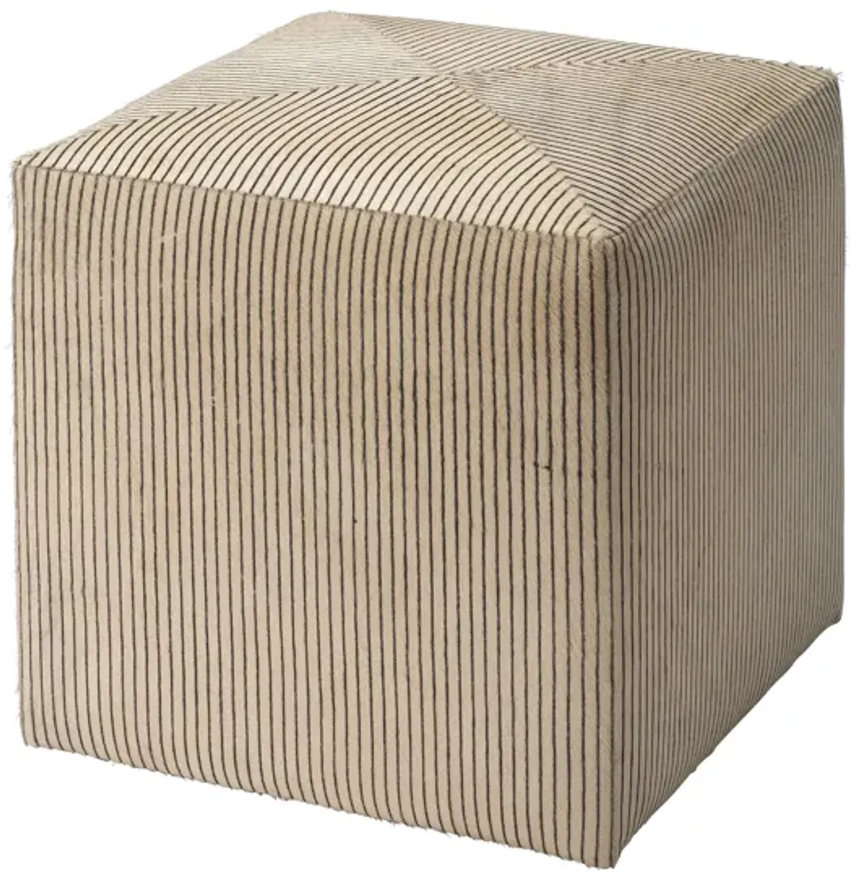 Pinstripe Hide Small Ottoman