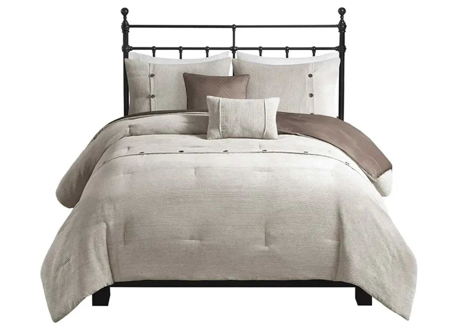 Gracie Mills Mary Plush Perfection: 5-Piece Corduroy Comforter Ensemble