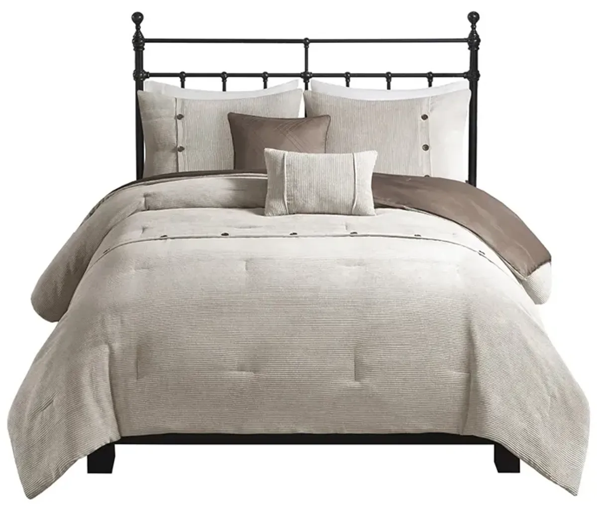 Gracie Mills Mary Plush Perfection: 5-Piece Corduroy Comforter Ensemble