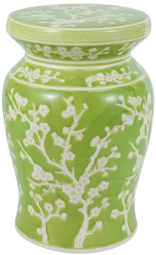 Cherry Blossom Ceramic Garden Stool