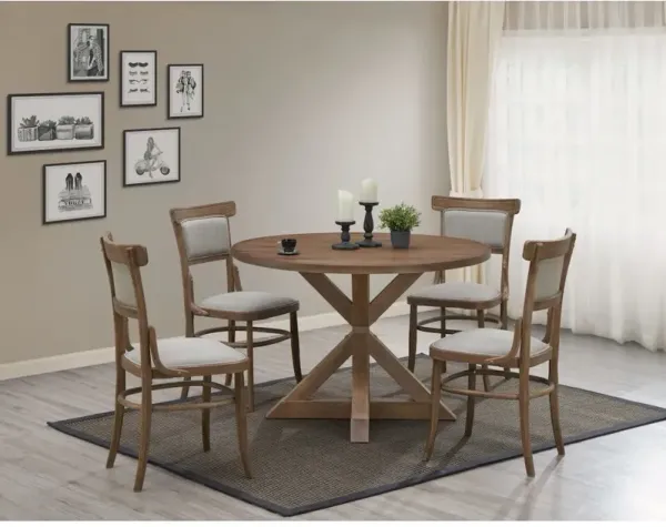 Carolina Living Diana Dining Table with 4 Dining Chairs - Vintage Honey