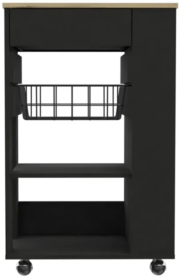 Streamdale Prospect 5-Shelf 1-Drawer Kitchen Cart Wengue And Light Oak