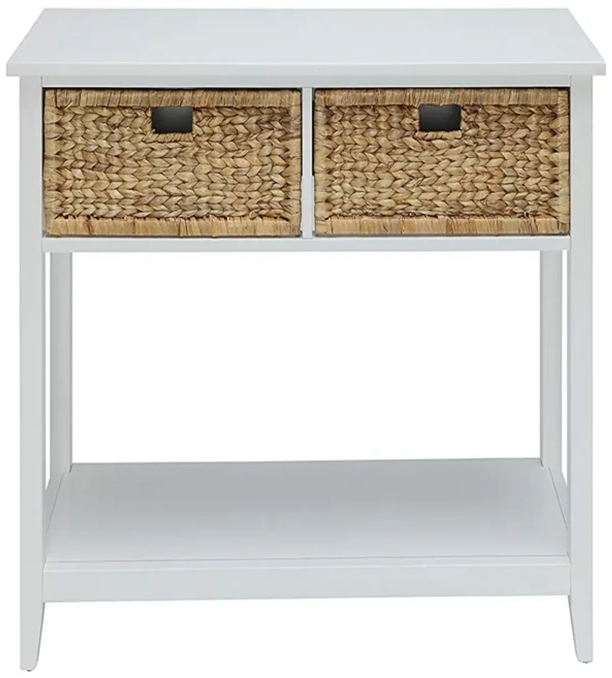 Flavius Console Table with 2 Drawers, White-Benzara