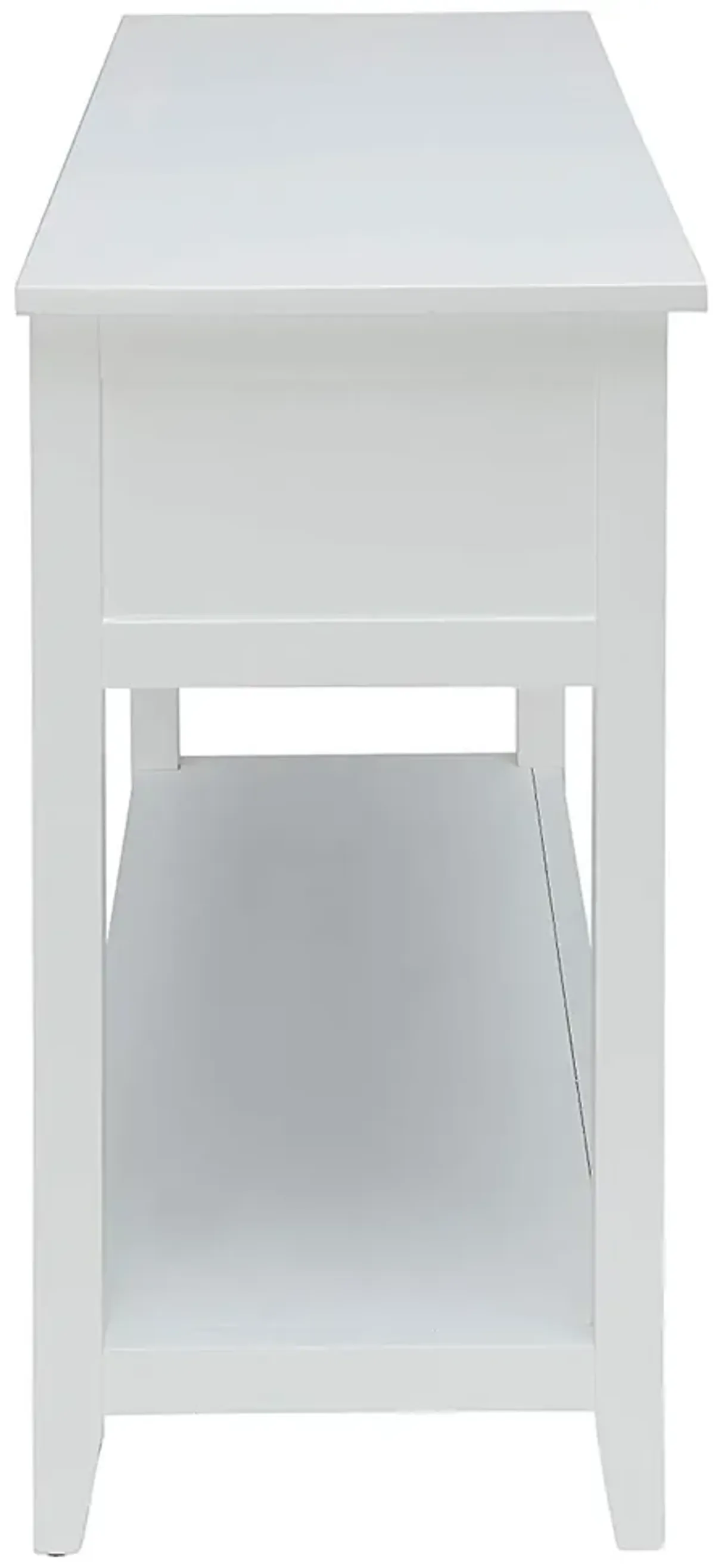 Flavius Console Table with 2 Drawers, White-Benzara