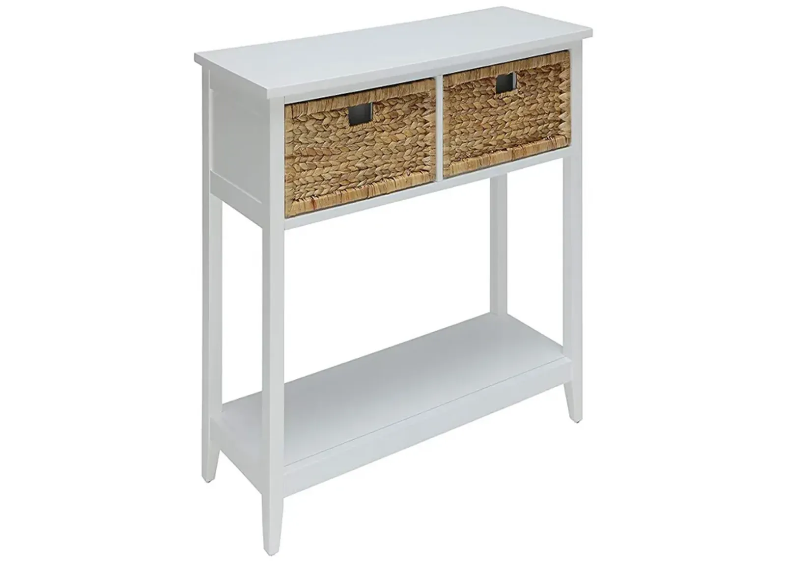 Flavius Console Table with 2 Drawers, White-Benzara