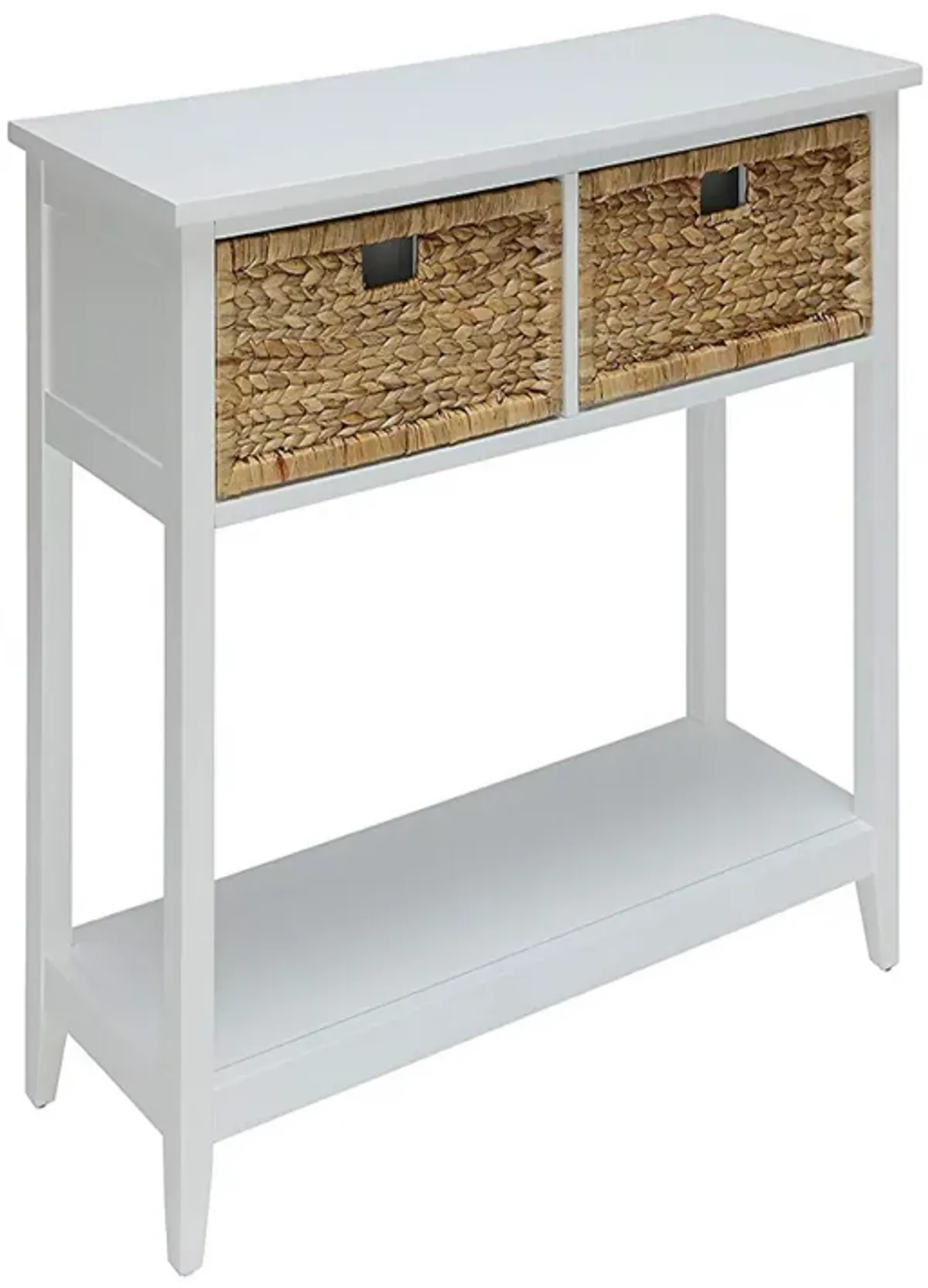 Flavius Console Table with 2 Drawers, White-Benzara