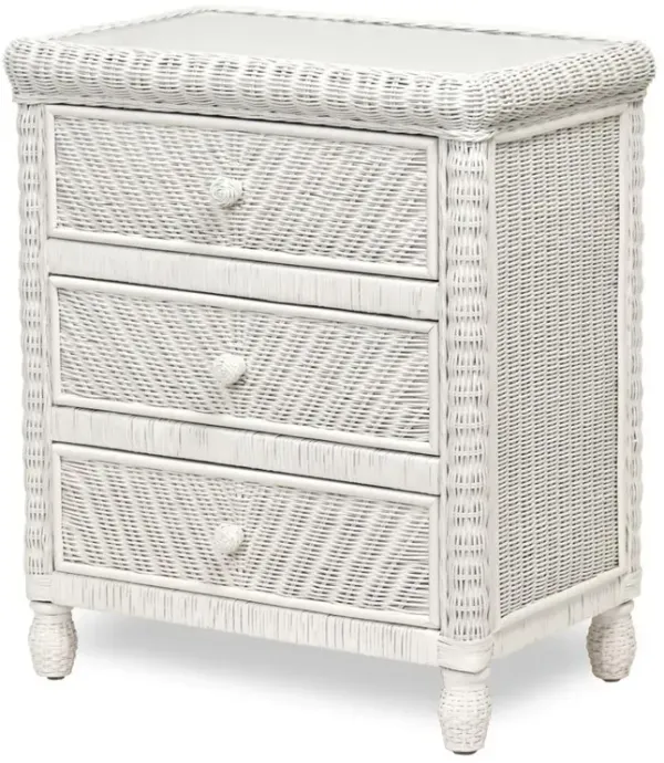 Sea Winds Coastal Furniture Santa Cruz 3 Drawer Chest w/ Glass Top