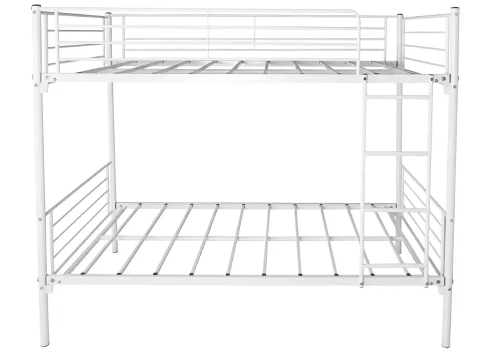 Twin-Over-Twin Bunk Bed With Metal Frame And Ladder, Space-Saving Design