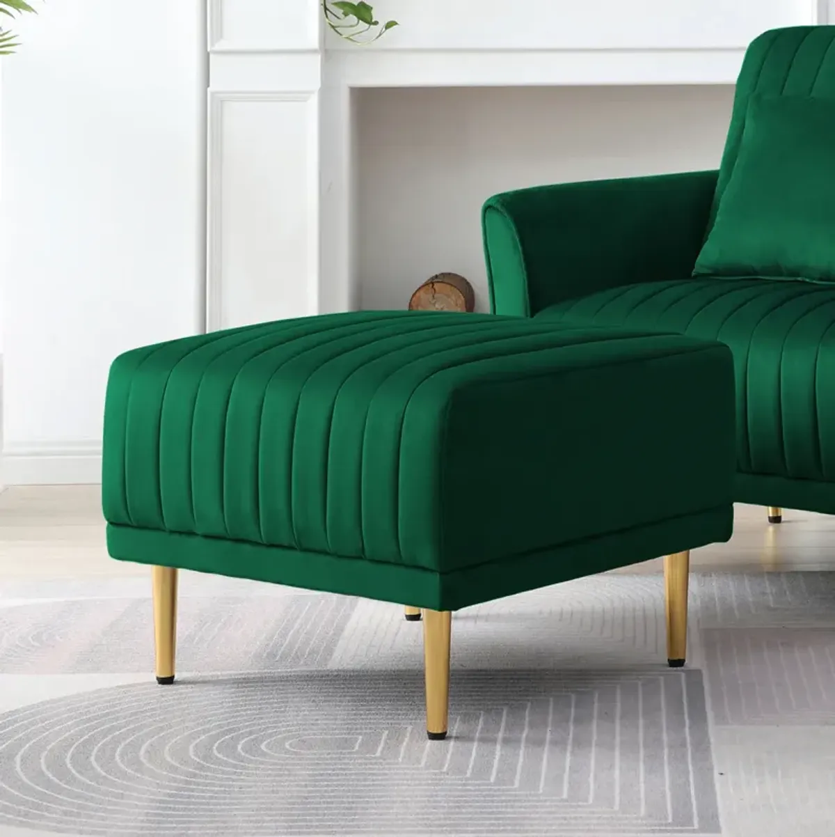 Ottoman Bench For Big Sofas Or Living Room Sofas Green Velvet