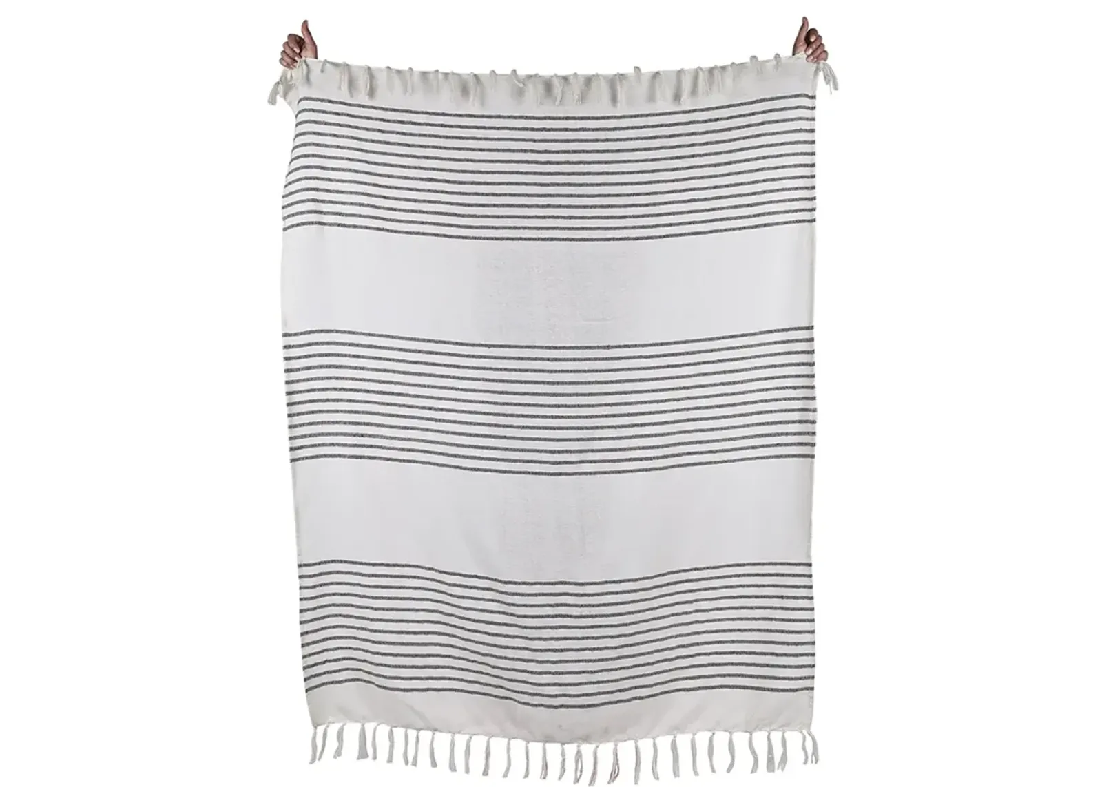 F. Corriveau International - Element Striped Throw, Indoor/Outdoor, 50" x 60"