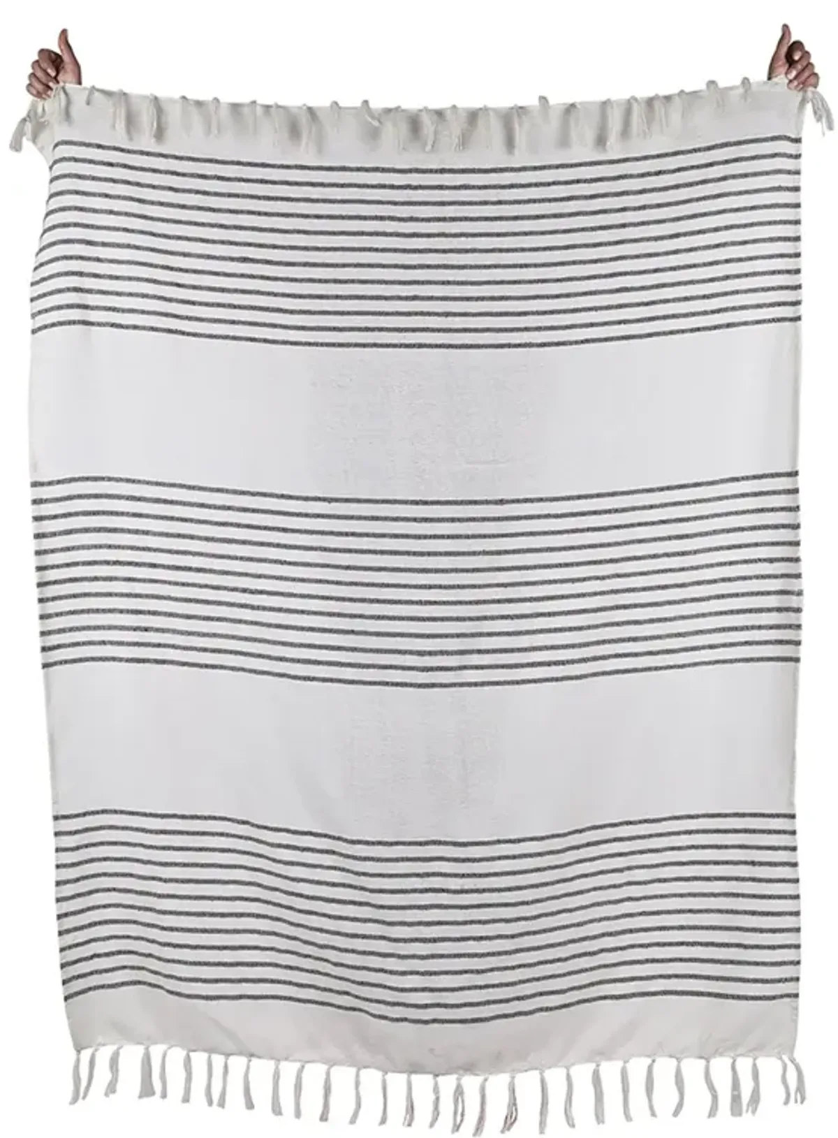 F. Corriveau International - Element Striped Throw, Indoor/Outdoor, 50" x 60"