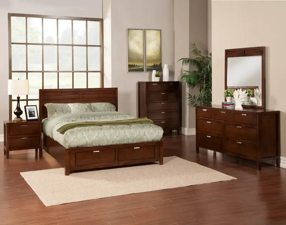 Carmel Eastern King Storage Bed, Cappuccino