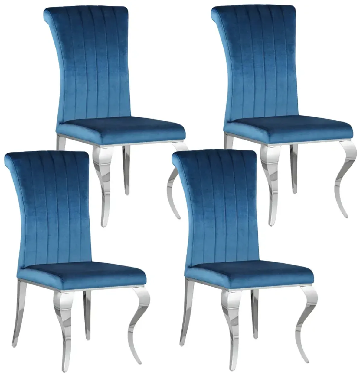 Betty Upholstered Side Chairs Teal and Chrome (Set of 4)