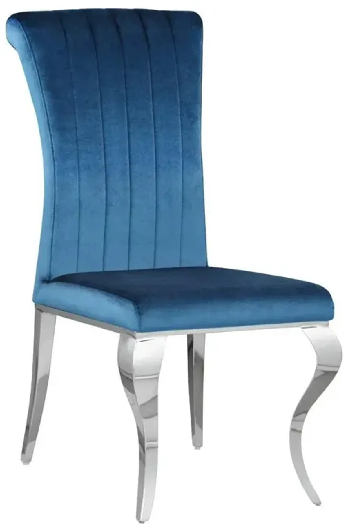 Betty Upholstered Side Chairs Teal and Chrome (Set of 4)