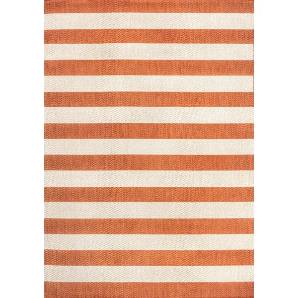 Negril Two Tone Wide Stripe Indoor/Outdoor Area Rug