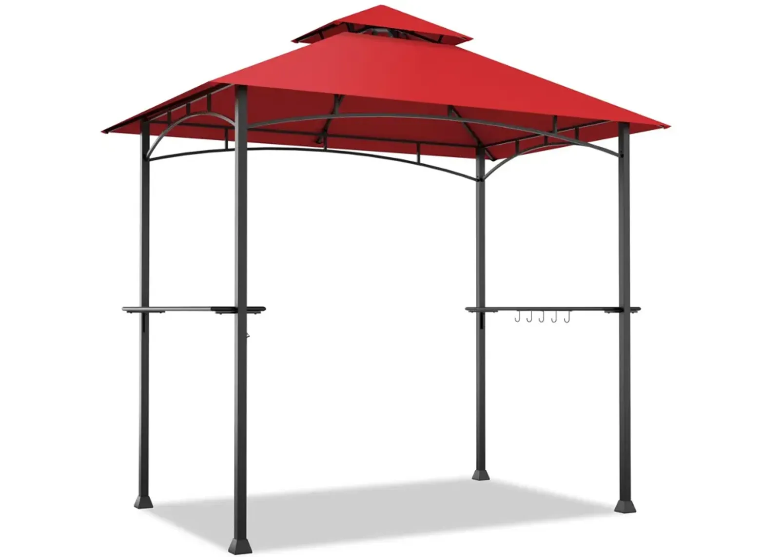 8 x 5 Feet Outdoor Barbecue Grill Gazebo Canopy Tent BBQ Shelter-Wine