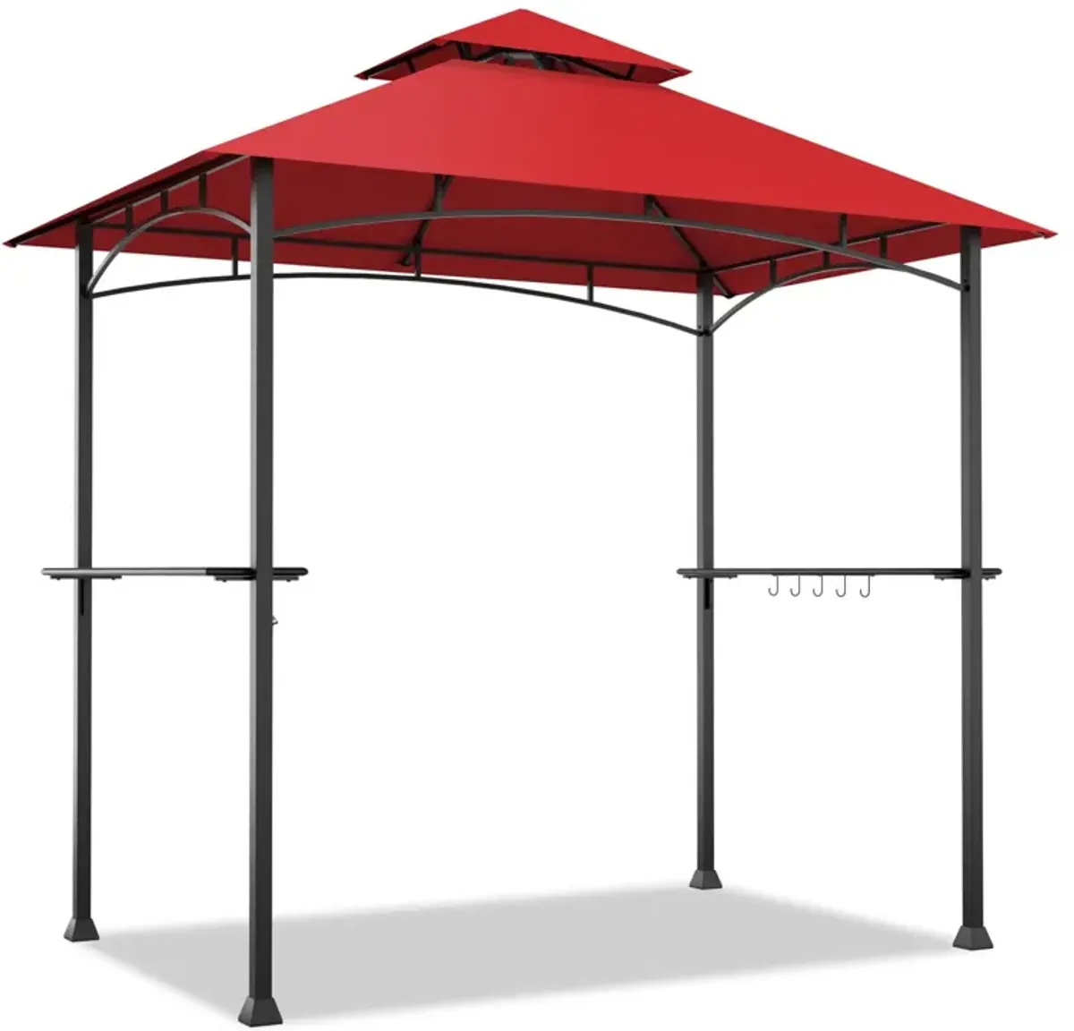 8 x 5 Feet Outdoor Barbecue Grill Gazebo Canopy Tent BBQ Shelter-Wine